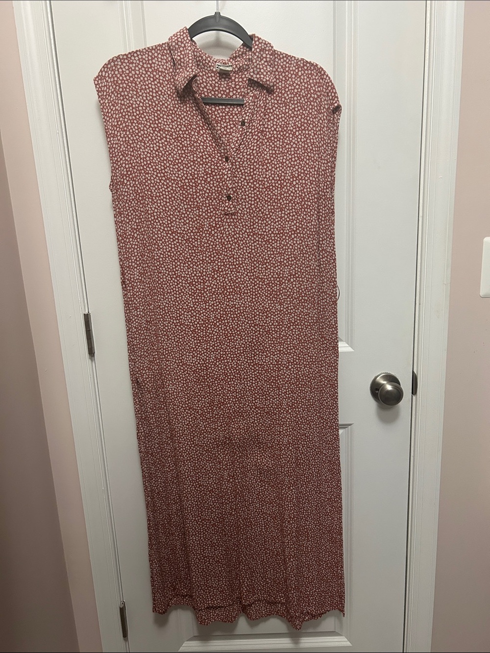 Billabong Rust Red Ditsy-Print Sleeveless Maxi Dress